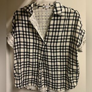 Madewell Courier short sleeve popover button back shirt - size XS